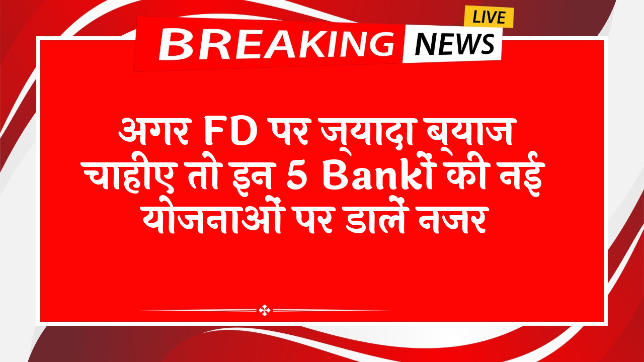 Alternative to FD Scheme: अगर FD पर ज्यादा ब्याज चाहिए तो इन 5 बैंकों की नई योजनाओं पर डालें नजर